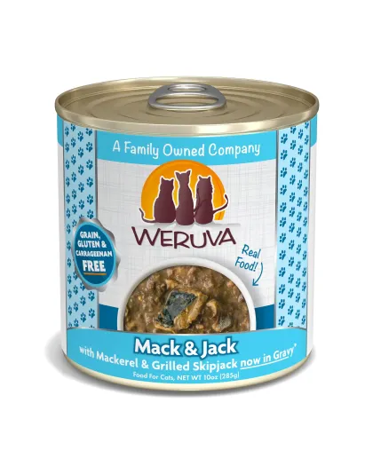 Weruva Cat Mack and Jack with Mackerel and Grilled Skipjack in Gravy 10oz. (Case of 12)