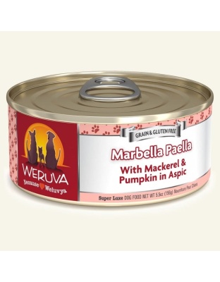 Weruva Dog Marbella Paella with Mackerel and Pumpkin in Aspic 5.5oz. (Case of 24)