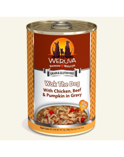 Weruva Wok The Dog With Chicken; Beef And Pumpkin In Gravy 14oz. (Case of 12)