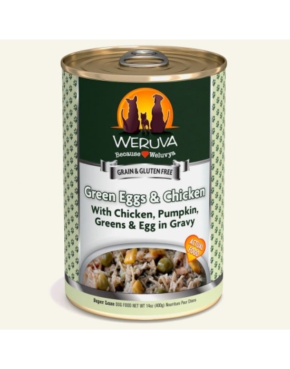 Weruva Dog Green Eggs And Chicken With Chicken; Pumpkin; Greens And Egg In Gravy 14oz. (Case of 12)