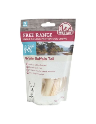 Wild Eats Water Buffalo Tail Dog Chews Buffalo 4-5 In - 5 Pk