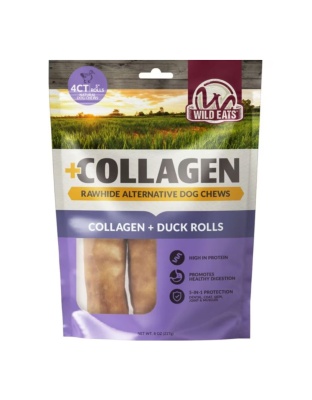 Wild Eats Collagen Retriever Rolls Duck 5in. -4 Pk