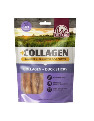 Wild Eats Collagen Retriever Sticks Duck 1 Cm X 5in. -15 Pk