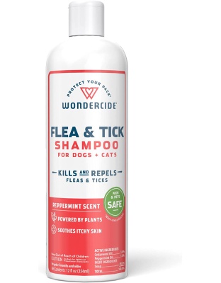 Wondercide Flea And Tick Shampoo For Dogs   Cats-12oz. Liquid Shampoo-Peppermint
