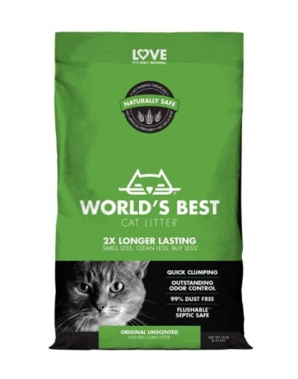 World's Best Cat Litter Original Unscented Cat Litter 1ea/15 lb