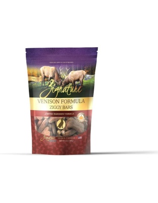 Zignature Dog Ziggy Bar Treat Venison 12oz.