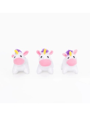 Zippypaws Miniz Unicorns White  XSmall-3 Pk