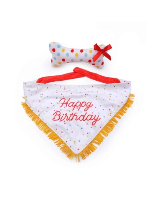 Zippypaws Birthday Bandana And Bone One Size