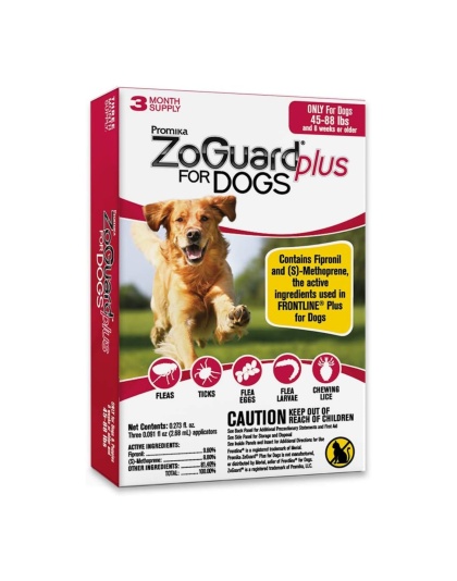 Zoguard Plus Spot-On For Dogs 45-88 Lb-3 Pk