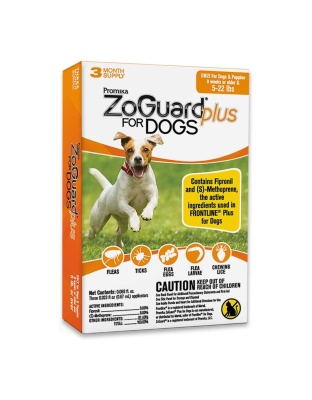 Zoguard Plus Spot-On For Dogs 4-22 Lb-3 Pk