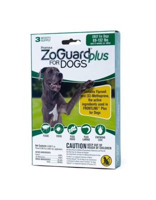 Zoguard Plus Spot-On For Dogs 89-132 Lb-3 Pk