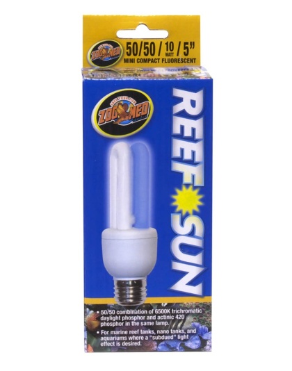 Zoo Med Reef Sun 50/50 Daylight and Actinic 420 Phospor Mini Compact Fluorescent Lamp White, Blue 1ea/5 in