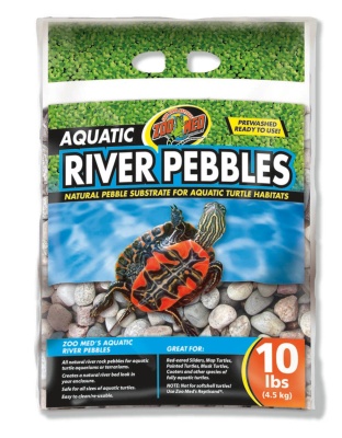 Zoo Med Aquatic River Pebble Substrate for Turtle Multi-Color 1ea/10 lb