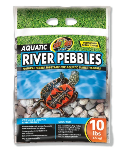 Zoo Med Aquatic River Pebble Substrate for Turtle Multi-Color 1ea/10 lb