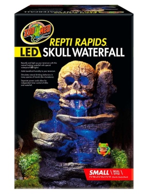 Zoo Med Repti Rapids LED Skull Waterfall Brown/Black 1ea/SM