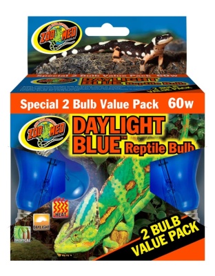 Zoo Med Daylight Blue Reptile Bulb Blue 1ea/60 W, 2 pk