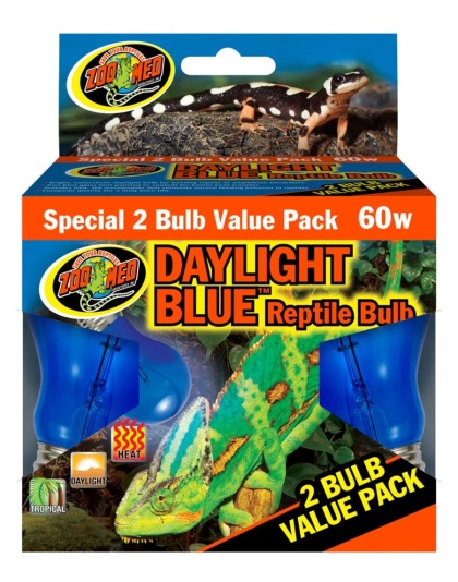Zoo Med Daylight Blue Reptile Bulb Blue 1ea/60 W, 2 pk