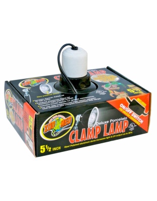 Zoo Med Deluxe Porcelain Clamp Lamp Fixture Black 1ea/5.5 in