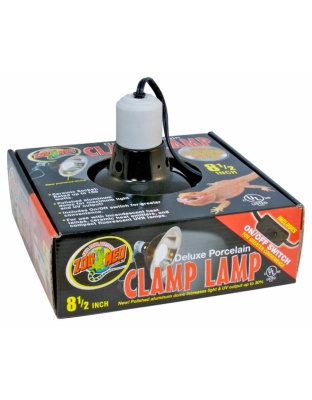 Zoo Med Deluxe Porcelain Clamp Lamp Fixture Black 1ea/8.5 in
