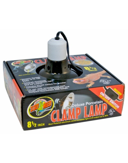 Zoo Med Deluxe Porcelain Clamp Lamp Fixture Black 1ea/8.5 in