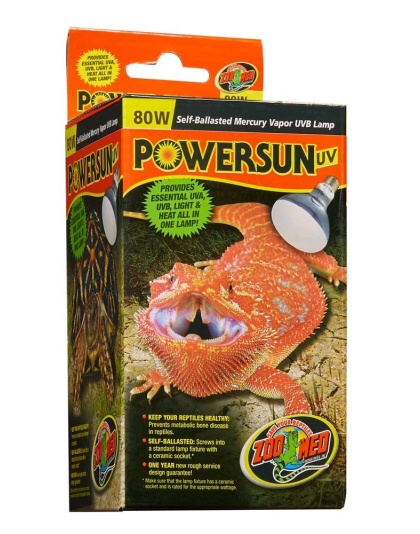 Zoo Med PowerSun UV Self-Ballasted Mercury Vapor Lamp Silver 1ea/80 W