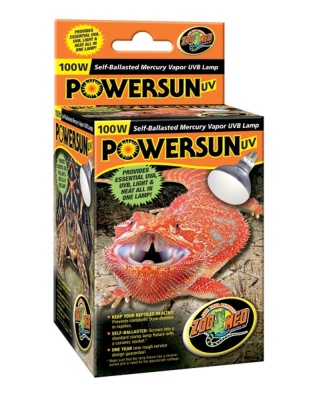 Zoo Med PowerSun UV Self-Ballasted Mercury Vapor Lamp Silver 1ea/100 W