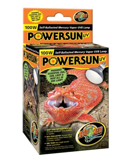 Zoo Med PowerSun UV Self-Ballasted Mercury Vapor Lamp Silver 1ea/100 W