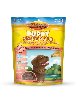 Zukes Puppy Naturals Grain Free Salmon And Chickpea Dog Treats 5 oz.