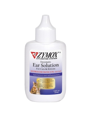 Zymox Enzymatic Ear Solution 0.5% Hydrocortisone for Cats & Kittens 1ea/1.25 oz