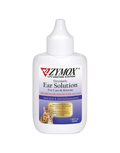 Zymox Enzymatic Ear Solution 0.5% Hydrocortisone for Cats & Kittens 1ea/1.25 oz